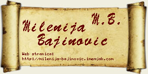 Milenija Bajinović vizit kartica